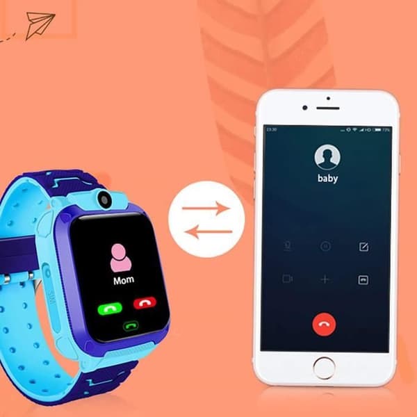Smartwatch för barn - Tvåvägssamtal LBS Platsklocka Kompatibel med iOS och Android, SOS-samtal[DB] Blå Blue