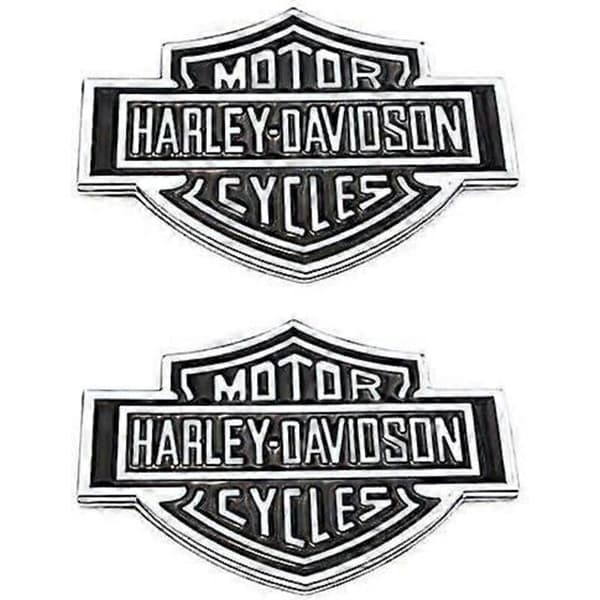 Set med 2 Harley Davidson 3D-emblem för motorcykeltank, bakskärm, bilsidobaklucka, metallmärken