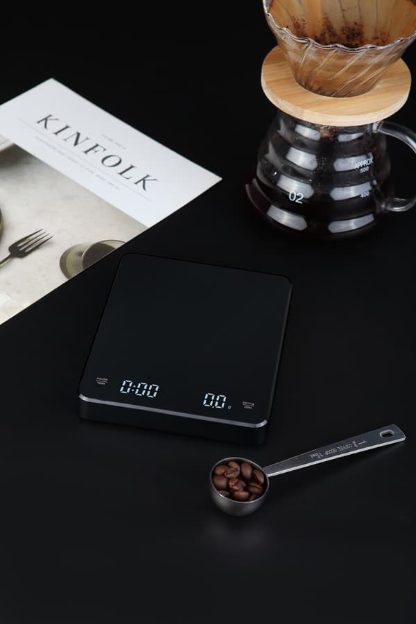 Rechargeable Coffee Scale with Timer 3 kg / 0.1 g Black Black 366
