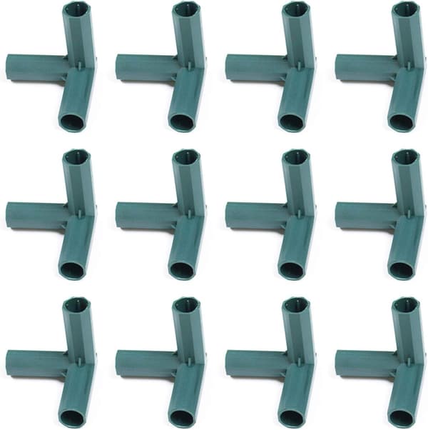 12-pak 3-vejs 16 mm PVC drivhusrammekoblinger
