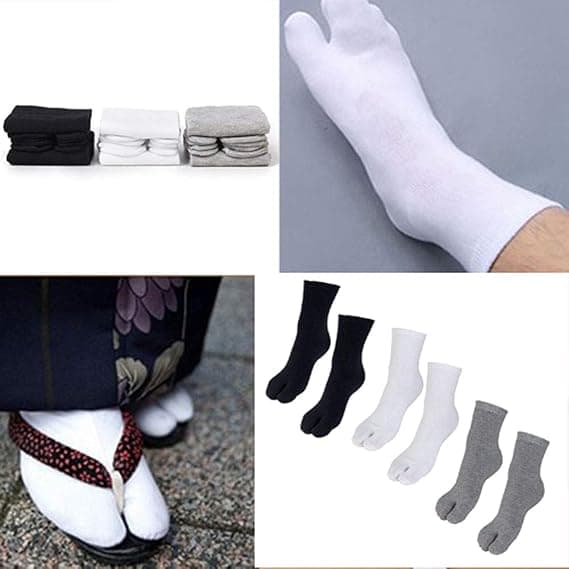3 par bambusfibre unisex afslappede sandaler med delt tå