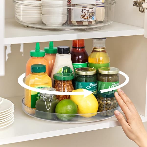 360° Rotating Spice Rack - Kitchen Storage Rack - No Drilling Required Kitchen Storage Rack - Cosmetic Storage Rack - Transparent-FX-