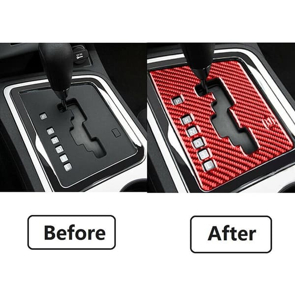 For Dodge Challenger 2008-2014 Car Accessories Carbon Fiber Console Gear Shift Box Decal Panel Sticker, Black