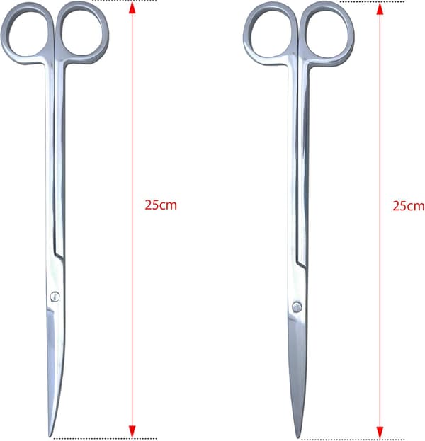 2 stk vannplantesakser 25 cm - buede og rette sakser