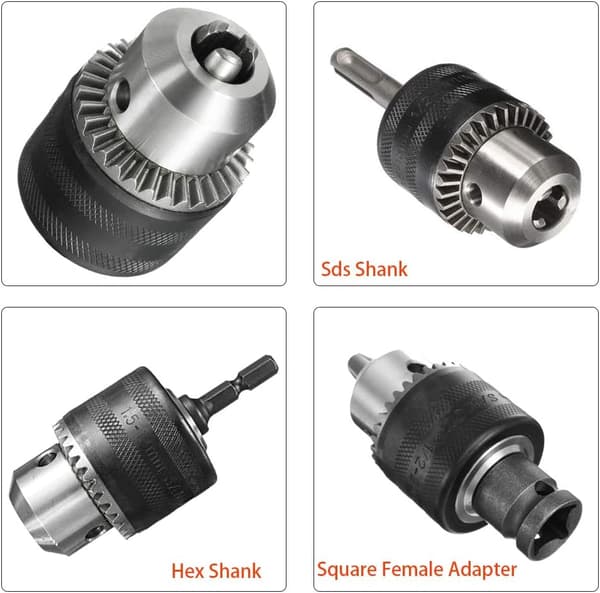 1,5-13 mm Capacity 1/2-20UNF Key Drill Chuck with Hex Shank, 1/2\"