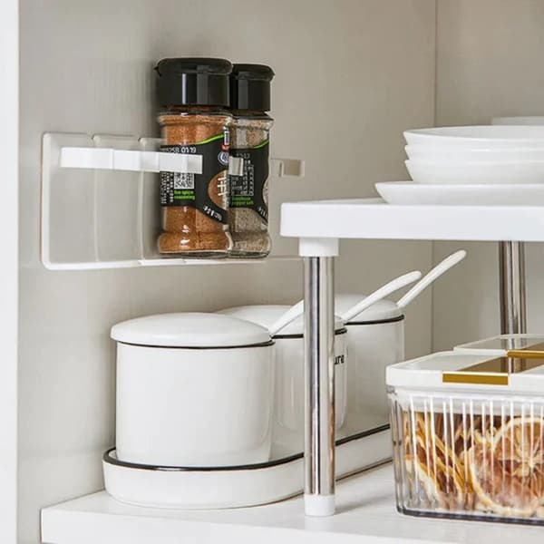 Cosmetic Organizer with 5 Grid Clip-on Space-Saving Organizing Rack for Kitchen Bathroom 1pc 1pc