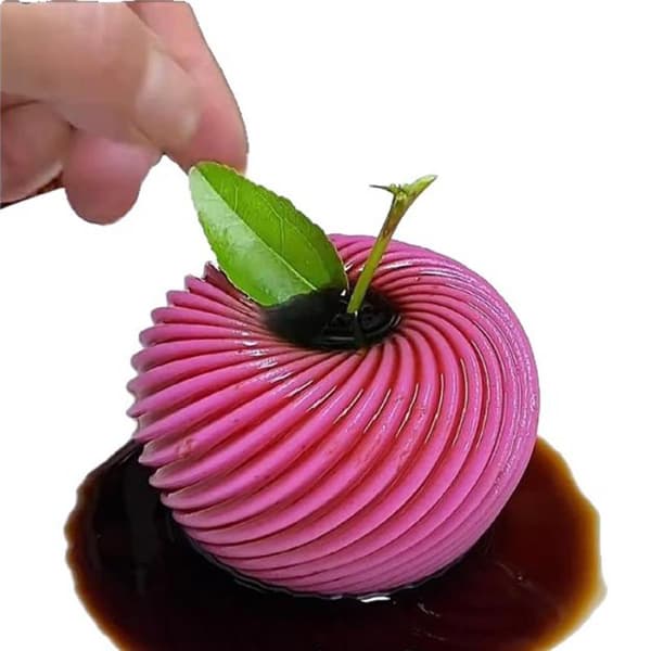 Spiral Epleform Mousse Desserter Kakeform Silikonform Gjenbrukbar A1