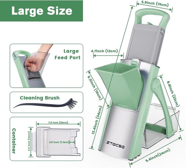 Upgraded Mandoline - 6-in-1 Adjustable Vegetable Slicer with Detachable Blades for the Kitchen
