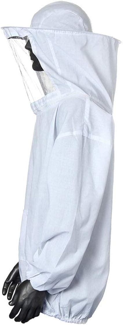 Beekeeper Bee Protection Clothing (White) Beekeeper Jacket with Beekeeper Bee Hat Professional Beekeeper Bee Protection Bee Hat with Zipper for Bee Beekeepers