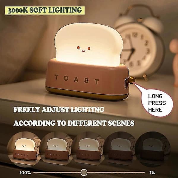 Toast Bedroom Decor Night Light, Cute Bread Night Light