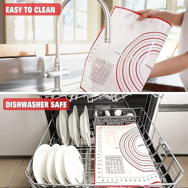 Stor Silikonbakematte Ekstra Tykk Non-Stick Bakematte Med Mål