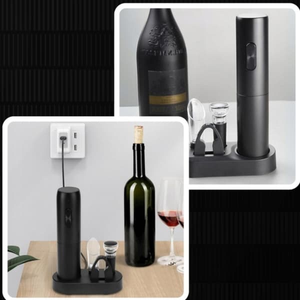 Elektrisk Vinkorksett Deluxe - Åpner, Hellestuss og Proppsett