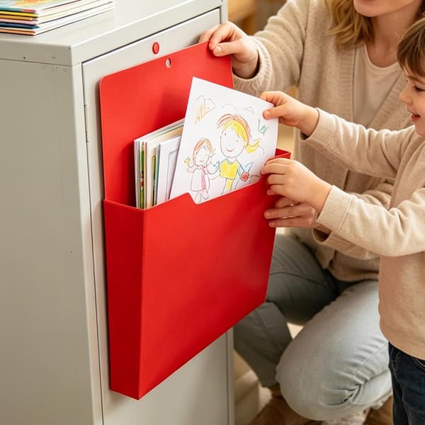 magnetisk dokumentmappe 2-delt lettere sklisikker brevsorterer -