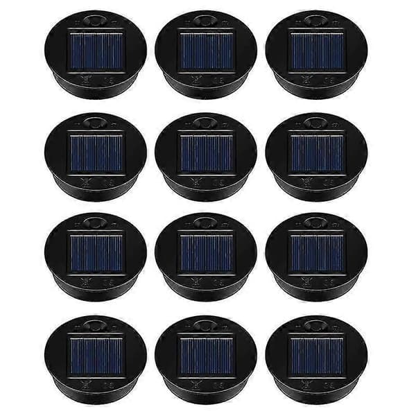 12-pack Ersättningsdelar för solcellslampor, vattentäta LED-solpaneler för solcellslampor