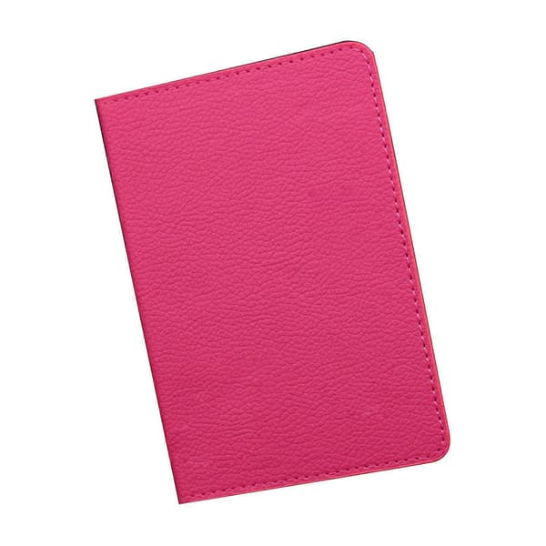 Solid Portable Passport Holder ID Card Protection Organizer Rose Red Rose Red