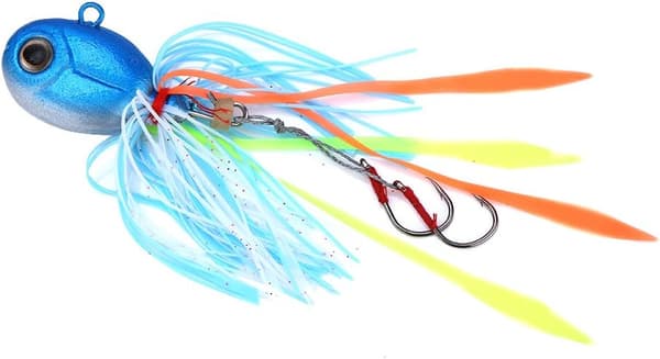 Fishing Lure with 3D Eyes, Lead Head, Artificial Lure, Soft Bait, Treble Hook
