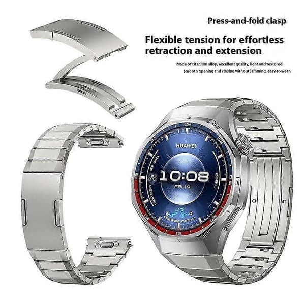Kompatibel med Huawei Watch GT 6 Pro 46mm Quick Release Urrem Bambuledsdesign Titaniumlegering Urrem - N Grå Grey
