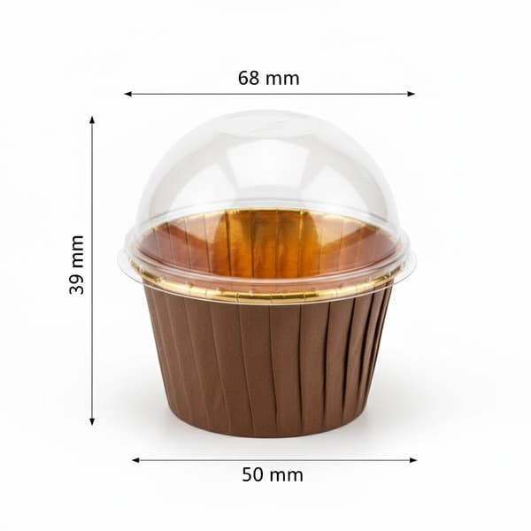 Muffinsform med låg 25 stk. Cupcakesform Aluminium Kaffebrun