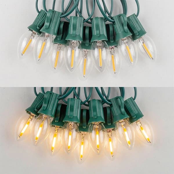 10M Foldable Flaming String Lights, Vintage String Lights with Flaming Flames, with 15 E12 Flame Bulbs, 1W