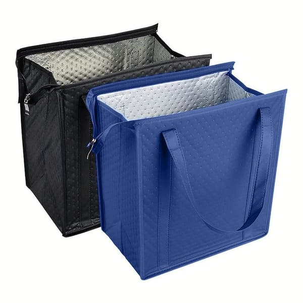 Isoleret madpose, indkøbstaske, foldbar, genanvendelig S Black