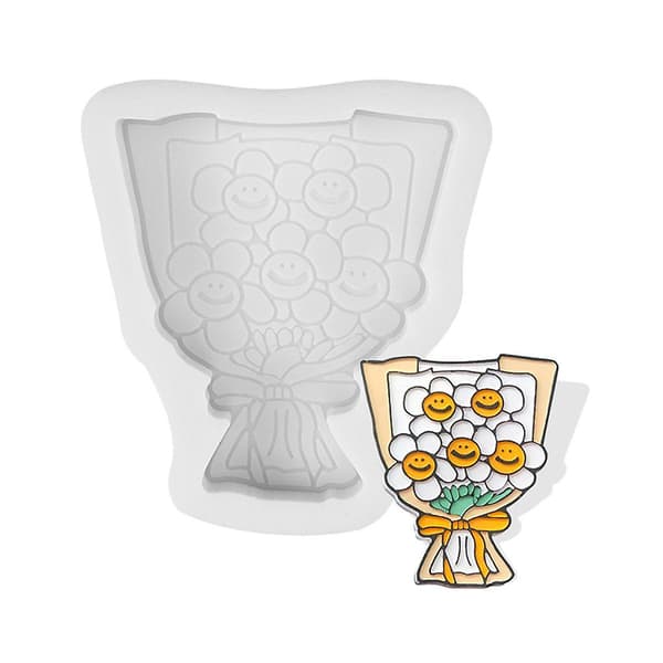 Moussekake 3D Bukett Blomster Silikonform DIY Fondant Sukker P