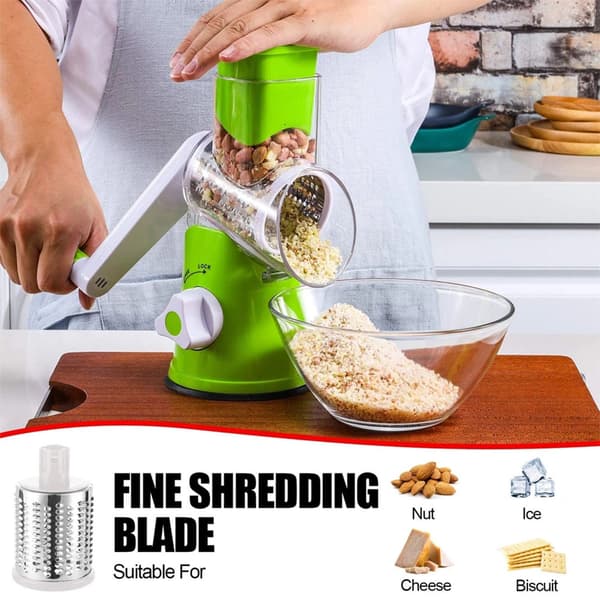 Multifunctional Rotary Grater Portable Manual Table Grater High-Efficiency Food Processor Blue Blue
