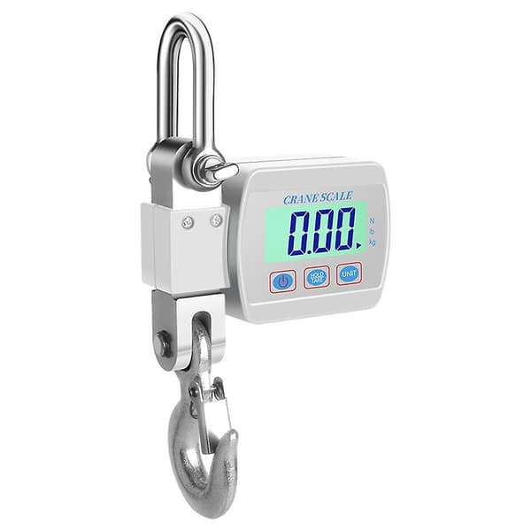 LCD Digital Kranvåg 0.05-500kg Bärbar Industriell Kraftig Viktkrok Vit White