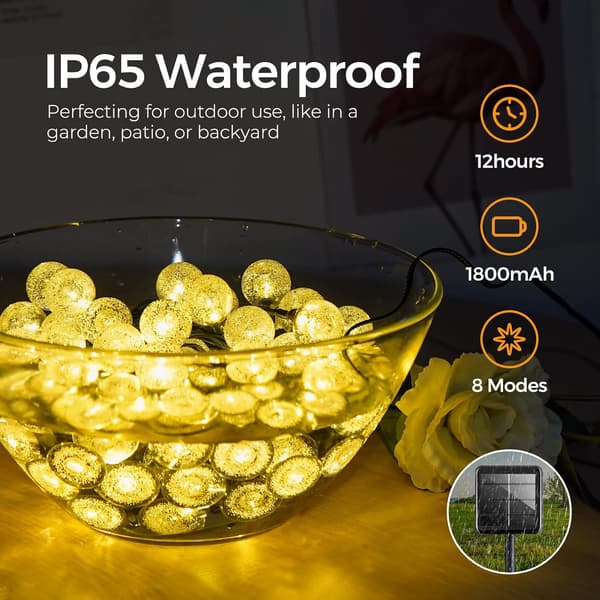 50 stk LED solcellelyslenker, 7 m 50 lys (2,5 bobler) - 8 Fu
