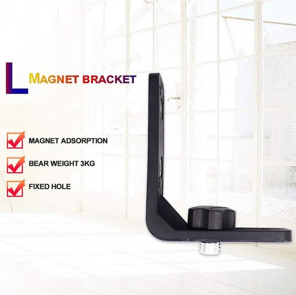 Magnetic L-shaped 1/4\" 5/8\" Wall Mount for Lottomr Level Adapter Thread