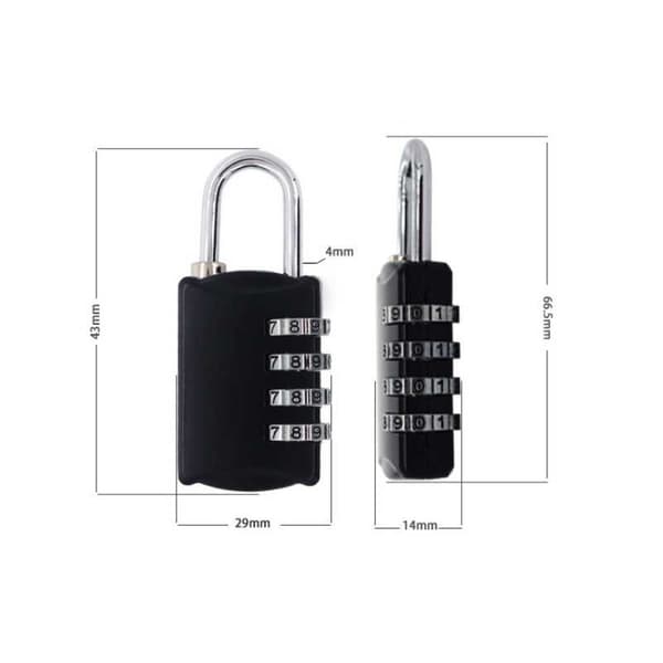 Padlock 4-Digit Code Svart black
