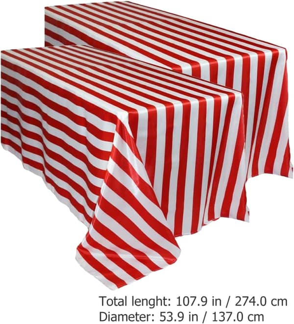 2 Pcs Striped Tablecloth Simple Striped Tablecloth Party Tablecloth