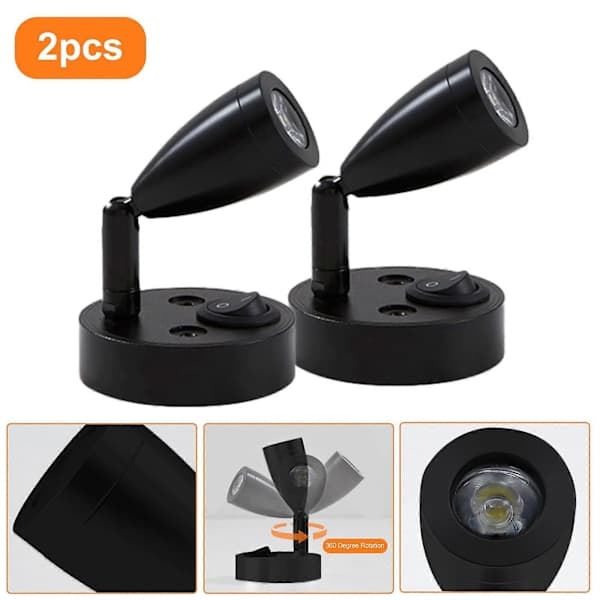 2 Pieces LED Reading Lamps Spotlight 12V Dimmable Switch Wall Bedside Lamp Interior Lamp RV 6000K White for RV