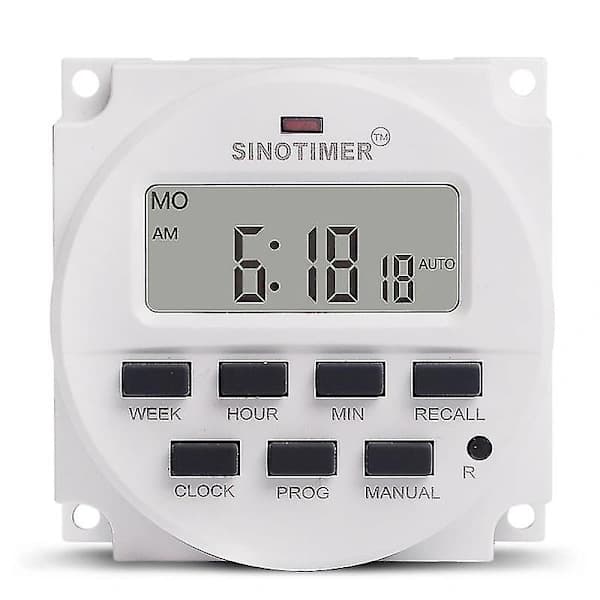 Sinotimer 15,98-tommer LCD Digital Timer 12V DC 7 Dage Programmerbar Timer TM618N-4 Maj.5