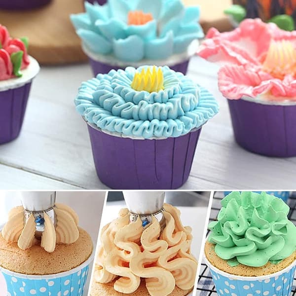 Disposable Piping Bag with 31 Nozzles Silver Baking Decorating Tool Cake Compatible with All Brands