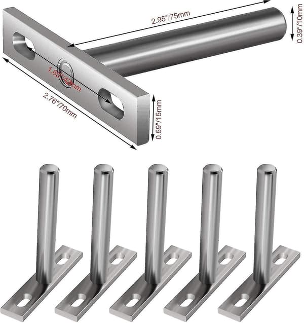 6 Pieces Metal Floating Shelf Brackets, 3 Inch Hidden Brackets Support Floating Shelf Hidden Brackets for Wall Mounting TY