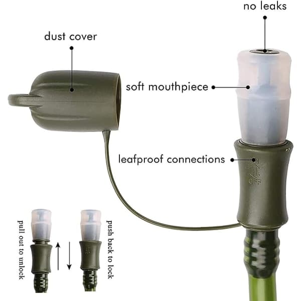 Hydration Bladder 2 Liter Leak-Proof Water Reservoir, Military Water Storage Container, BPA-Free Hydration Pack Replacement