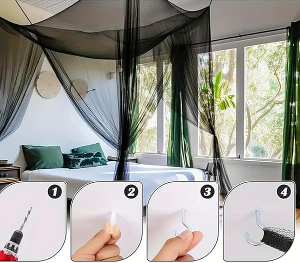 myggenet til camping, bærbart, fluebeskyttelse, installation fire døre - Vier Türen