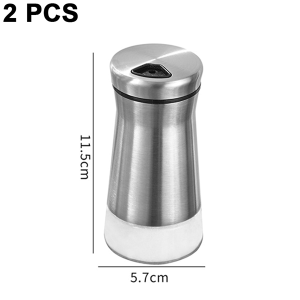 Salt og peber shaker sæt - Krydderidispenser med justerbare hældehuller - Rustfrit stål & glas 2 stk