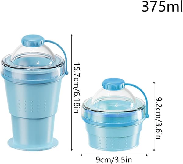 foldbar drikkekop af silikone, 375 ml blå - Blau