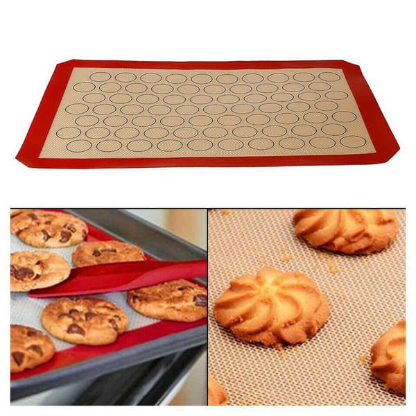 Nonstick Silikonmåtte Bageovn Bageplade Foring Aron Kageplade Hvid 420*295mm