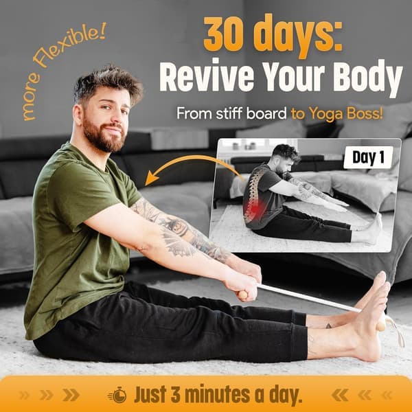 Stretching Tool - 2-in-1 Flexibility & Back Trainer | Daily Mobility & Pain Relief | Compact Stretching Aid for Home, Office & Gym [Ho]