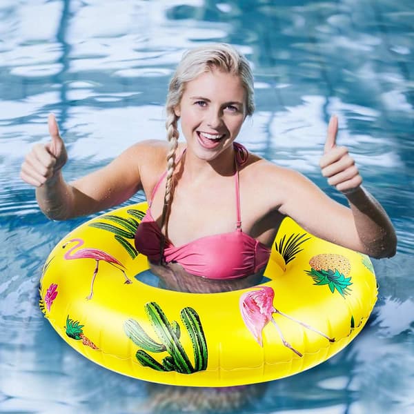 Inflatable Pool Buoy, Flamingo-shaped Swim Ring, Inflatable F