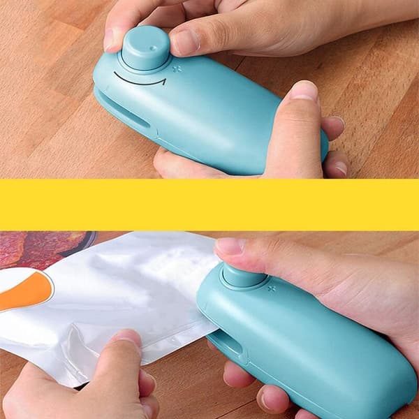 Mini varmeforseglingsmaskin og håndholdt kutter, bærbar poseforsegler for mat