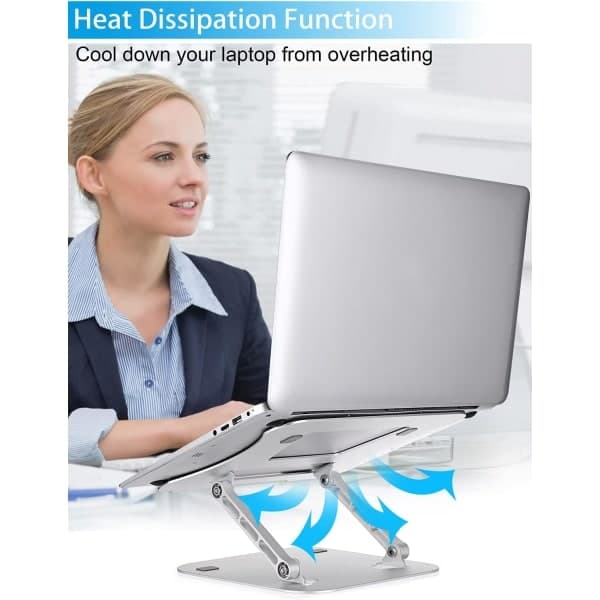 Bærbar computerstativ, Multifunktionelt stativ med ventilationshuller, Justerbart laptopstativ til laptops op til 17 tommer, Kompatibelt med MacBook Air, Pro, Dell