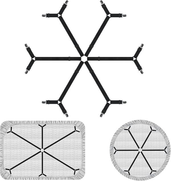 Lakenstropper, elastisk kryssfeste for laken, 6-veis kryssjusterbar