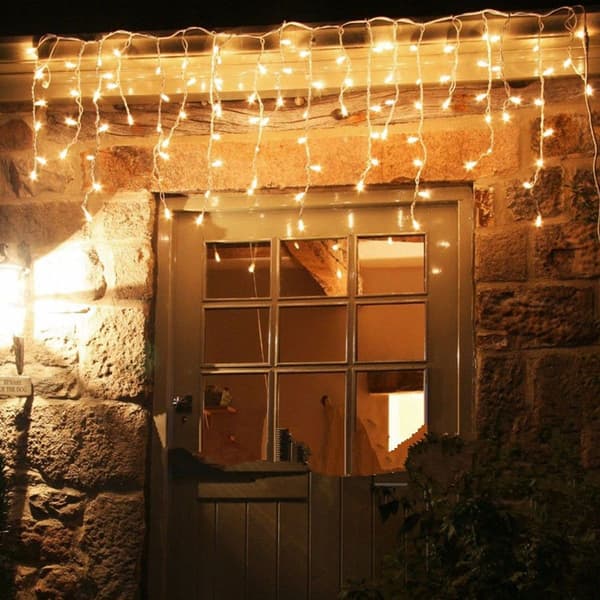 Christmas Curtain with LED Icicle Lights, String Lights, 220V LED Party, 96 LED KLB