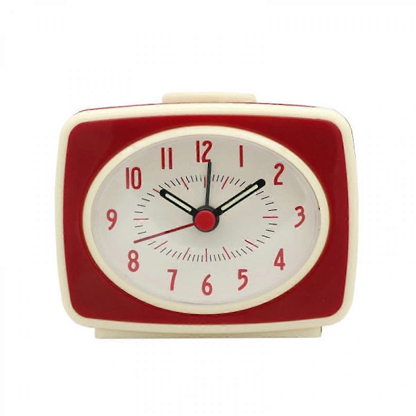 Wekity Retro Tyst Väckarklocka, Röd, 7,6 cm