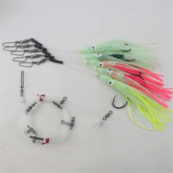 Glow Squid Deep Drop Tilefish Rig, Fremragende til dybhavsfiskeri efter Tilefish, Grouper, Bundfiskeri Rig 9/0
