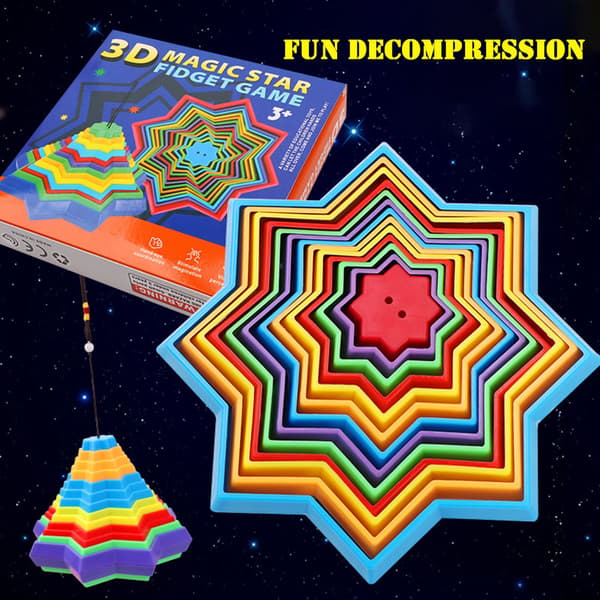 3D Magic-Star-leksak för barn Stressavlastning Magic-Vision Föränderlig leksak för sovrum Flerfärgad Multicolour