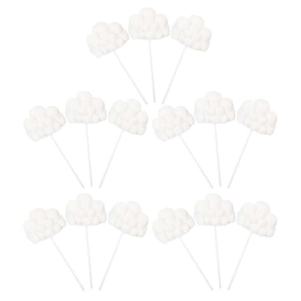 Cloud Cake Toppers White Paper Cupcake Toppers for Birthday 15-piece set[DB]